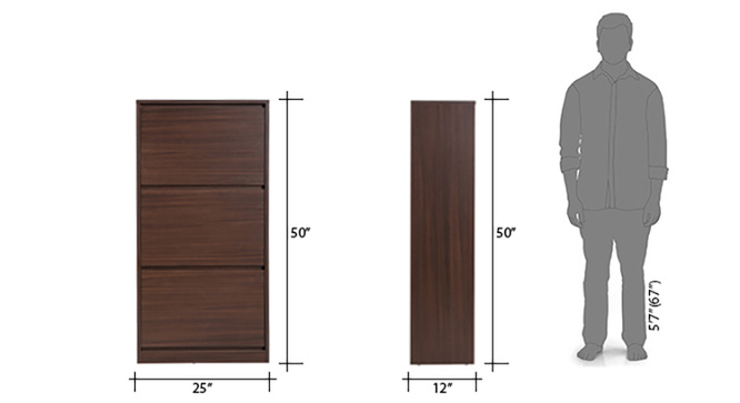 Portain Shoe Cabinet Simple (Dark Walnut)